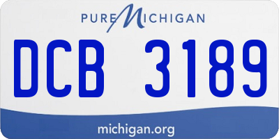 MI license plate DCB3189