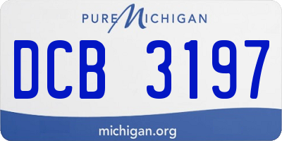 MI license plate DCB3197