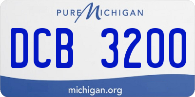 MI license plate DCB3200