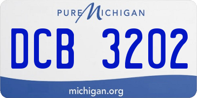 MI license plate DCB3202