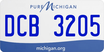 MI license plate DCB3205