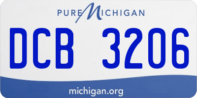 MI license plate DCB3206
