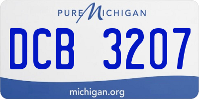 MI license plate DCB3207