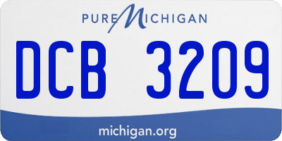 MI license plate DCB3209