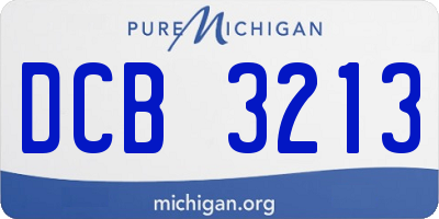 MI license plate DCB3213