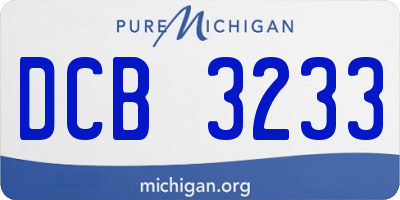 MI license plate DCB3233