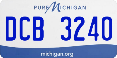 MI license plate DCB3240