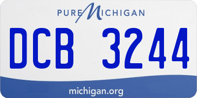 MI license plate DCB3244