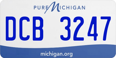 MI license plate DCB3247