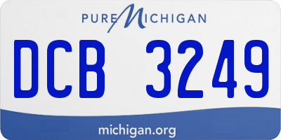 MI license plate DCB3249