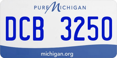 MI license plate DCB3250