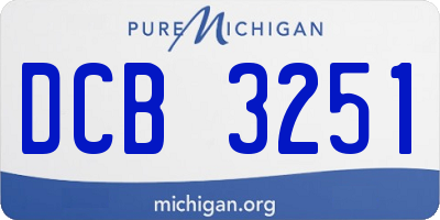 MI license plate DCB3251