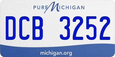 MI license plate DCB3252