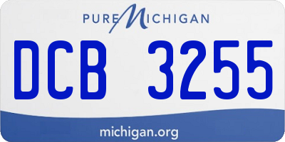 MI license plate DCB3255