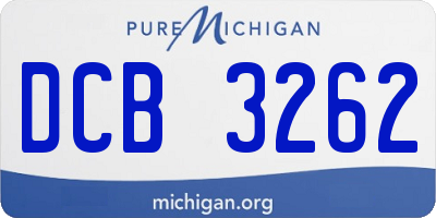 MI license plate DCB3262
