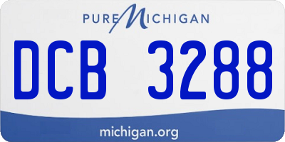 MI license plate DCB3288