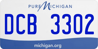 MI license plate DCB3302