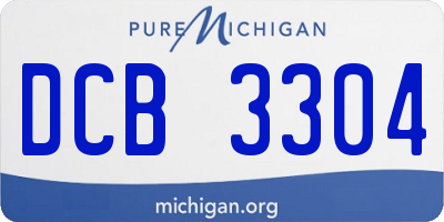 MI license plate DCB3304