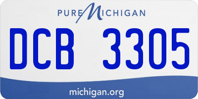MI license plate DCB3305
