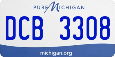 MI license plate DCB3308