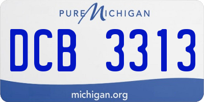 MI license plate DCB3313
