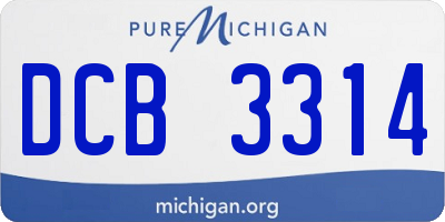 MI license plate DCB3314