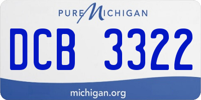 MI license plate DCB3322