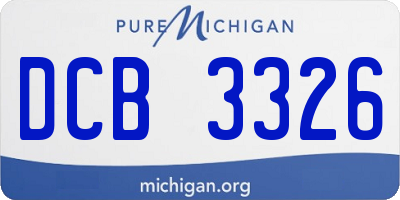 MI license plate DCB3326