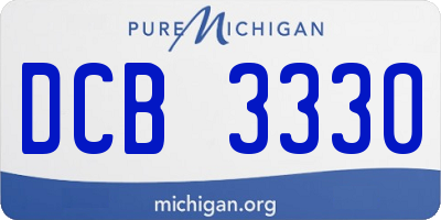 MI license plate DCB3330