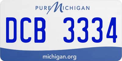 MI license plate DCB3334