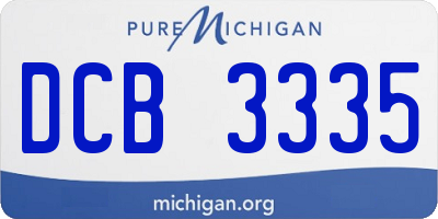 MI license plate DCB3335