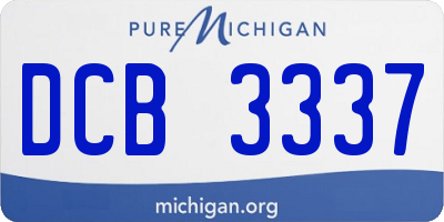 MI license plate DCB3337
