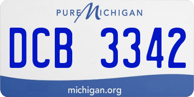 MI license plate DCB3342