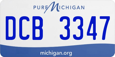 MI license plate DCB3347