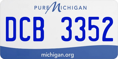 MI license plate DCB3352