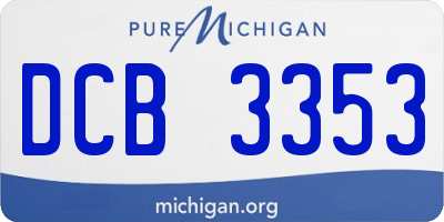 MI license plate DCB3353