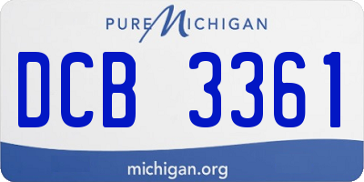 MI license plate DCB3361