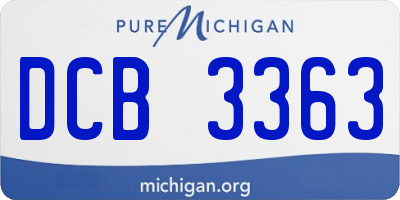 MI license plate DCB3363
