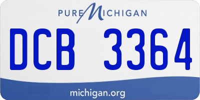 MI license plate DCB3364