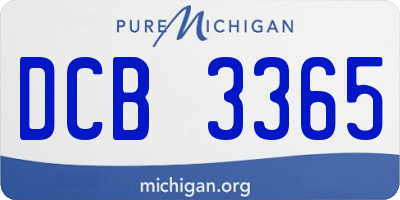 MI license plate DCB3365