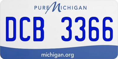 MI license plate DCB3366