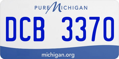 MI license plate DCB3370