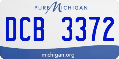 MI license plate DCB3372