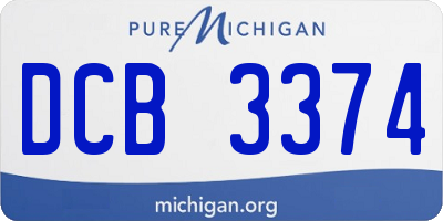 MI license plate DCB3374
