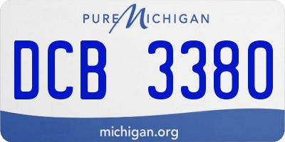 MI license plate DCB3380