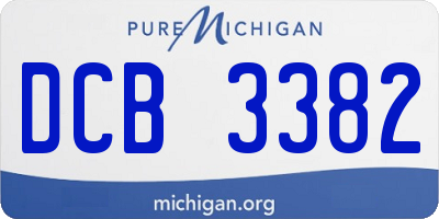 MI license plate DCB3382