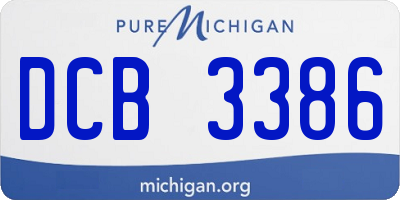 MI license plate DCB3386