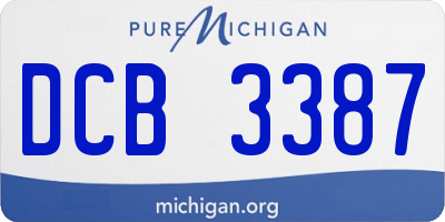 MI license plate DCB3387