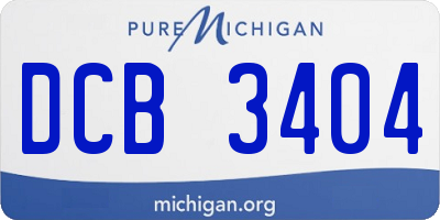 MI license plate DCB3404