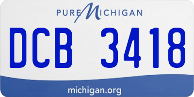 MI license plate DCB3418